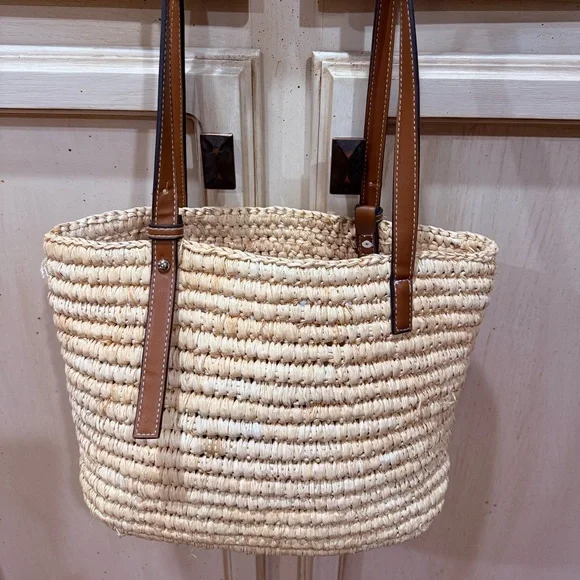 Loewe Basket Tote! Brown leather, straw bag! - Picture 4 of 7